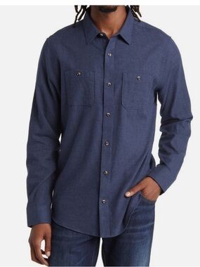 Travis Mathew- Cloud‎ Flannel Button up- Color/Total Eclipse- S